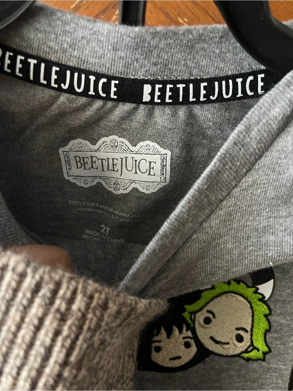 Beetlejuice Girls Halloween Spider Tutu Set - Grey Top & Lime Green Skirt